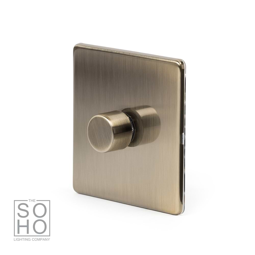 The Charterhouse Collection 1 Gang 2-Way Intelligent Dimmer 150W LED (300W Halogen/Incandescent) Antique Brass