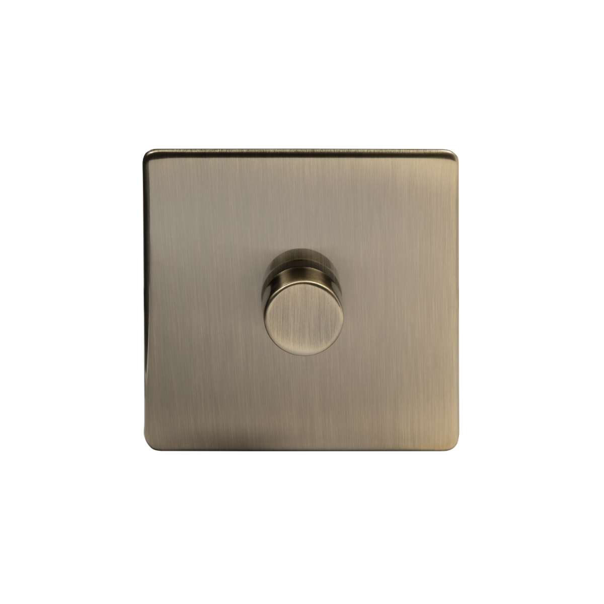 The Charterhouse Collection 1 Gang 250W LED Multi-Way Dimmer Switch.  Antique Brass