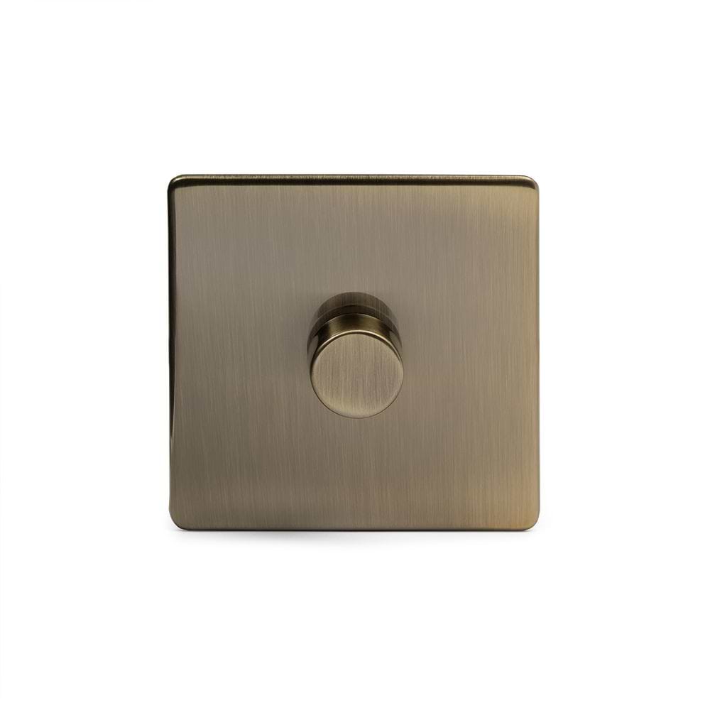 The Charterhouse Collection 1 Gang 400W LED Dimmer Switch Antique Brass