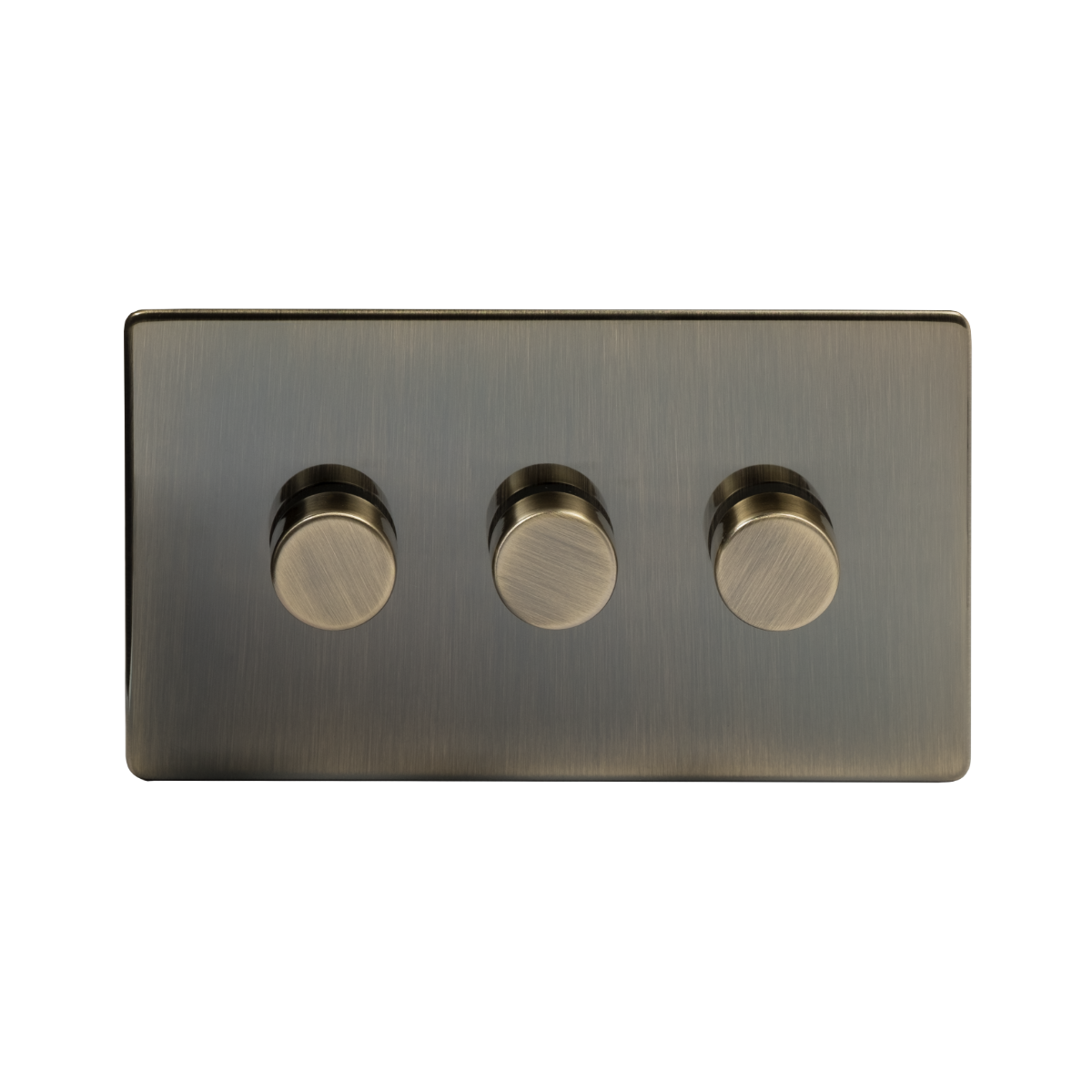 The Charterhouse Collection 3 Gang 400W LED Dimmer Switch Antique Brass