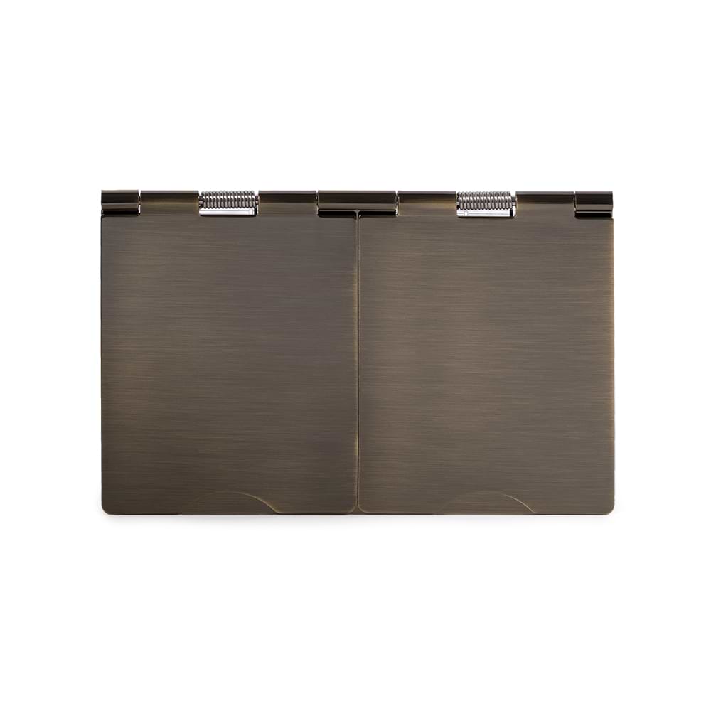 The Charterhouse Collection 13A 2 Gang Euromod Floor Socket Blk Ins  Antique Brass