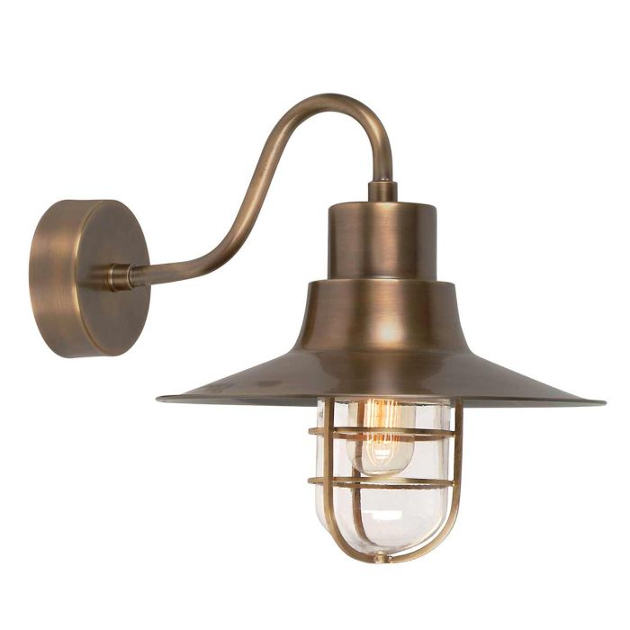 Sheldon 1 Light Wall Lantern - Aged Brass