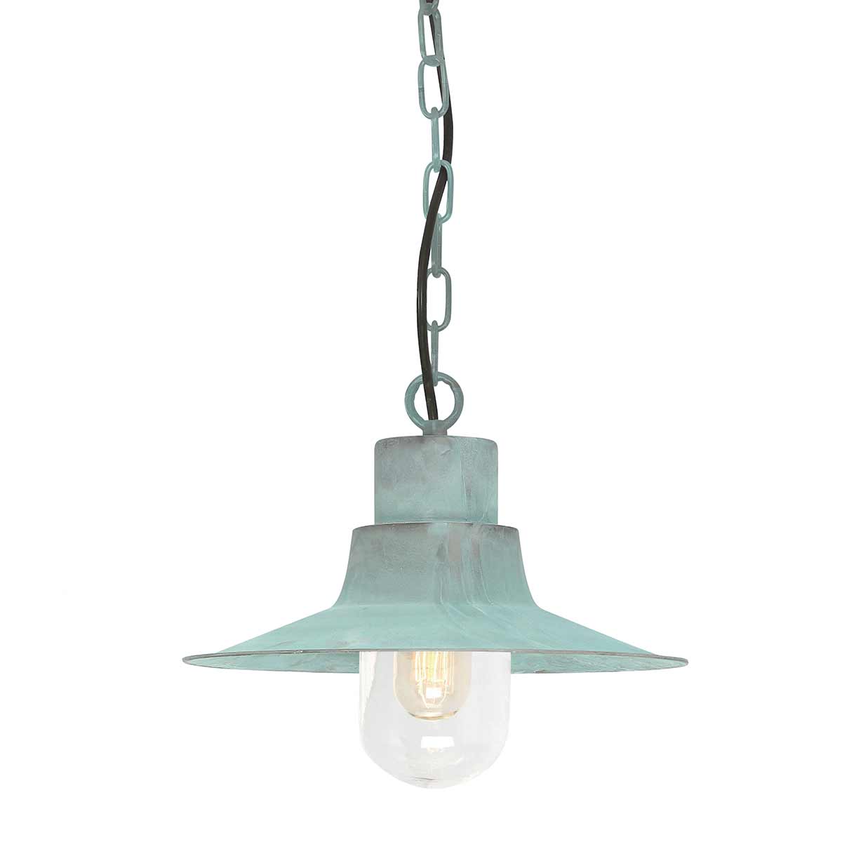 Sheldon 1 Light Chain Lantern – Verdigris