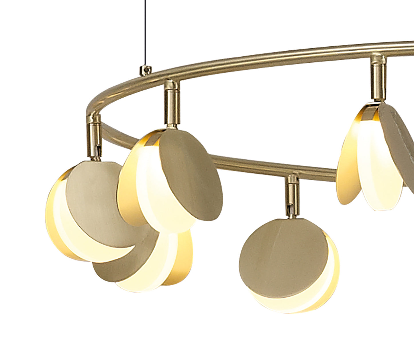 Shell 12 Light Pendant, Round, 50W LED, 3000K, 2650lm, Gold, 3yrs Warranty by Mantra