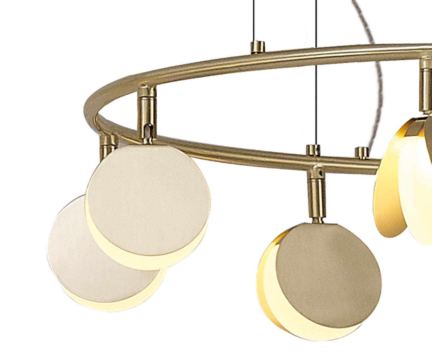 Shell 8 Light Pendant, Round, 40W LED, 3000K, 2120lm, Gold, 3yrs Warranty by Mantra