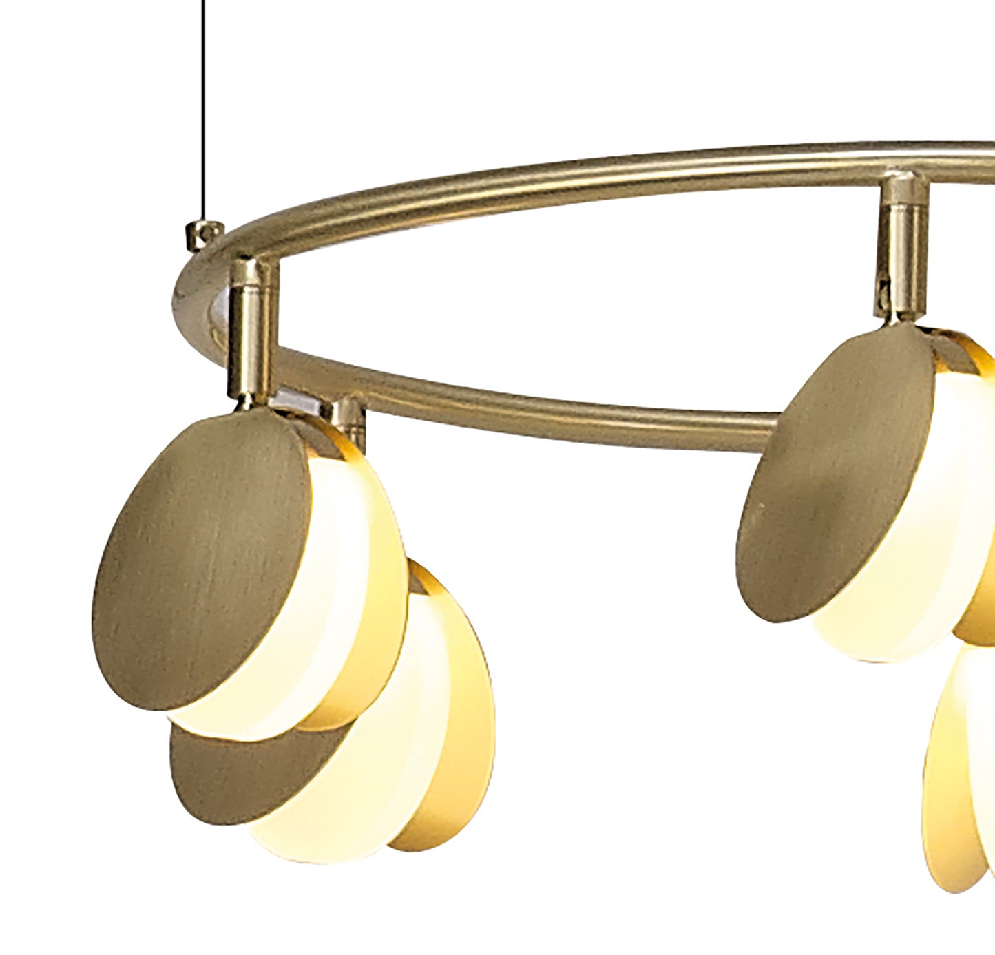 Shell 6 Light Pendant, Round, 30W LED, 3000K, 1590lm, Gold, 3yrs Warranty by Mantra