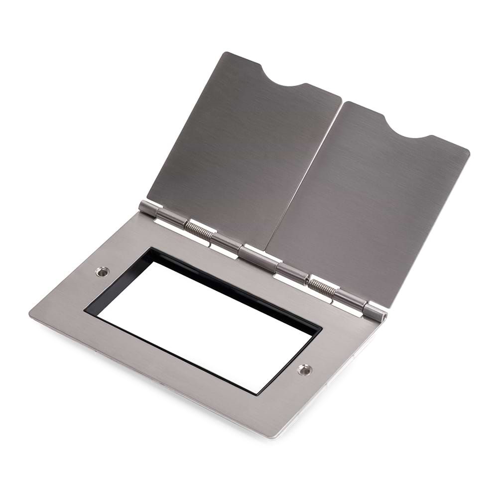 The Lombard Collection Brushed Chrome Black Insert 4 x25mm EM-Euro Module Floor Plate