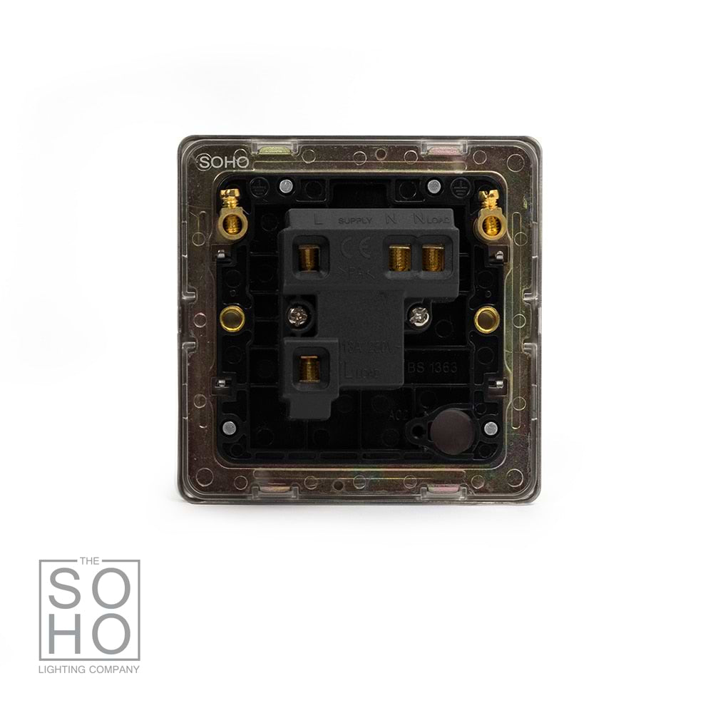 The Lombard Collection Brushed Chrome Fused Connection Unit (FCU) Unswitched 13A DP Blk Ins Screwless