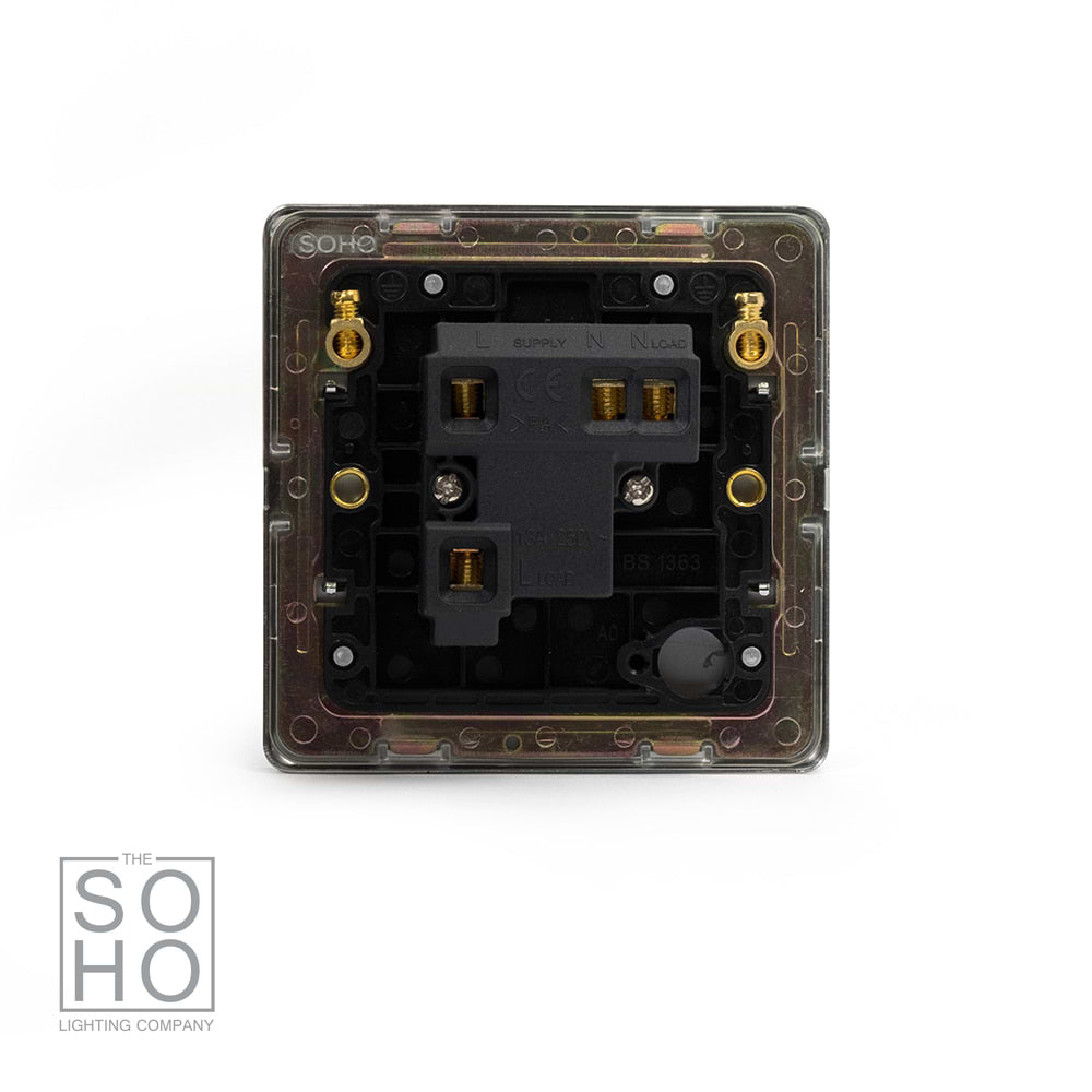 The Finsbury Collection Polished chrome Fused Connection Unit (FCU) Unswitched 13A DP Blk Ins Screwless