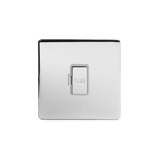 The Finsbury Collection Polished chrome Fused Connection Unit (FCU) Unswitched 13A DP Wht Ins Screwless