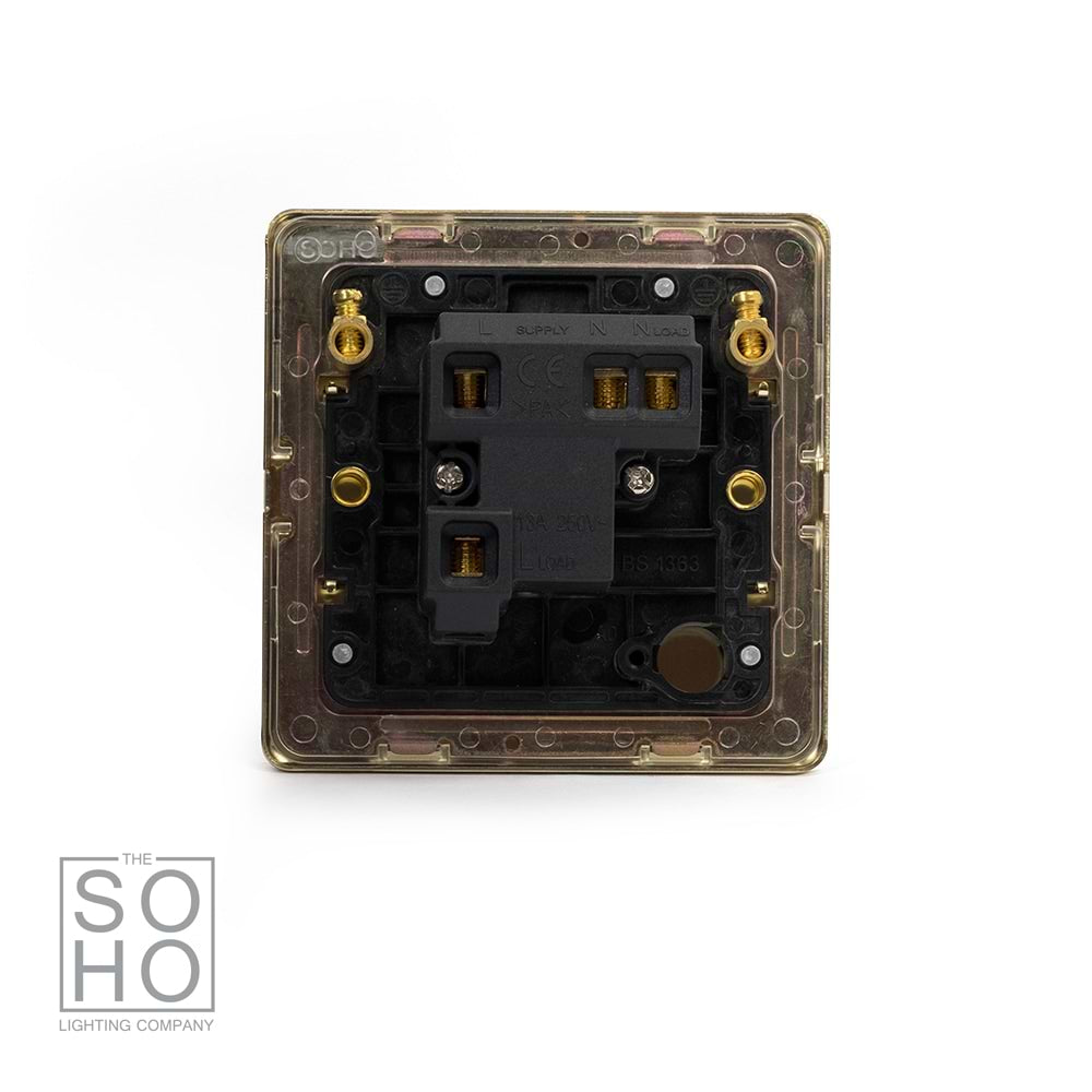 The Savoy Collection Brushed Brass Fused Connection Unit (FCU) Unswitched 13A DP Blk Ins Screwless