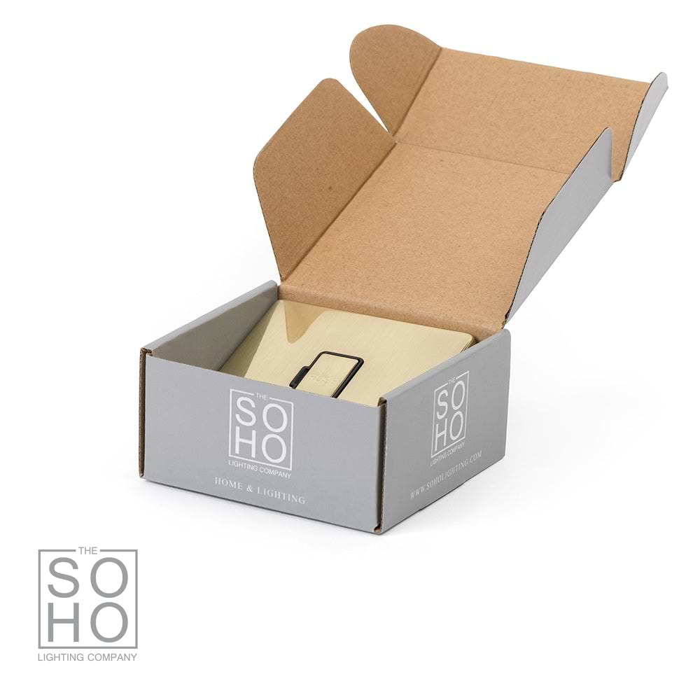 The Savoy Collection Brushed Brass Fused Connection Unit (FCU) Unswitched 13A DP Blk Ins Screwless