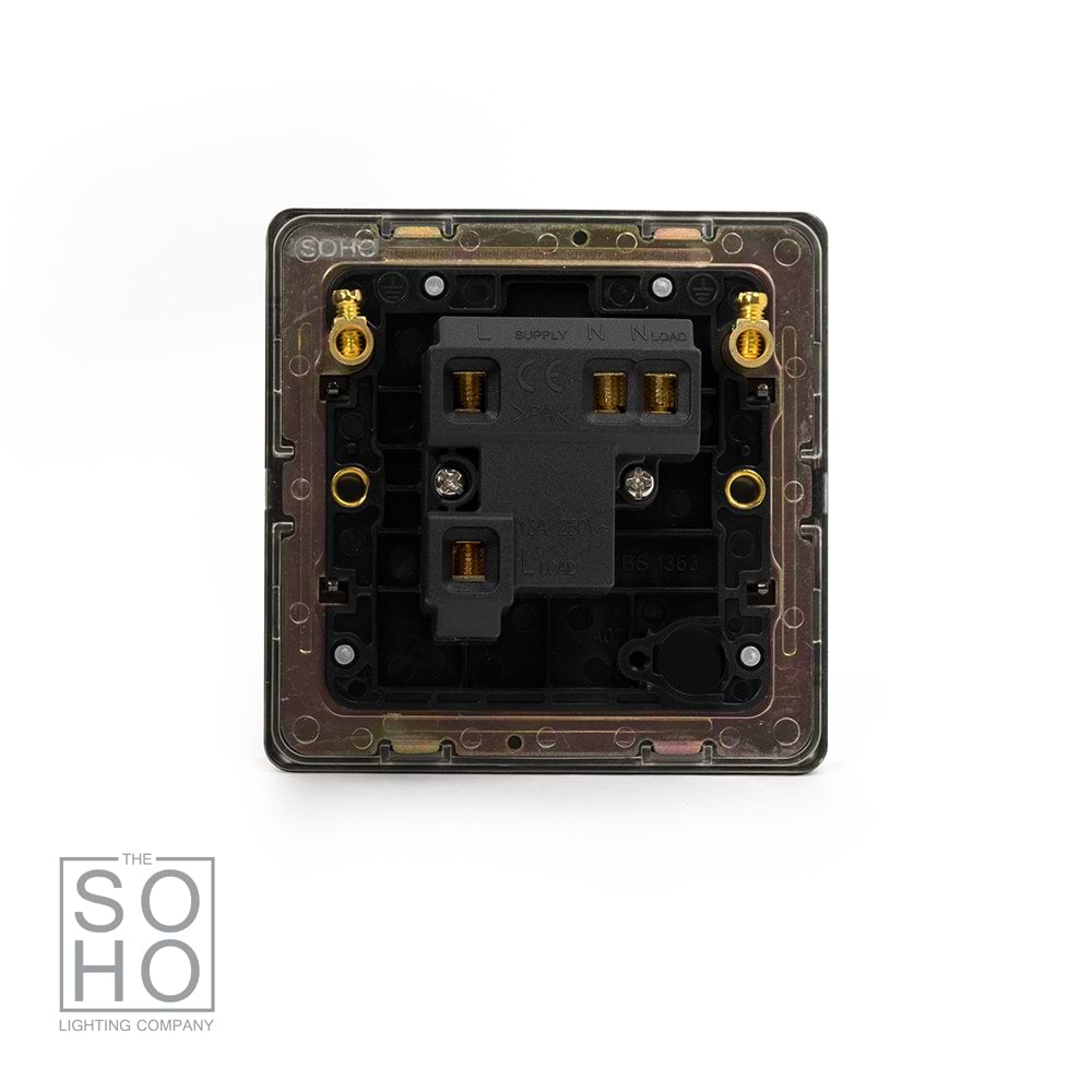 The Connaught Collection Black Nickel Fused Connection Unit (FCU) Unswitched 13A DP Blk Ins Screwless