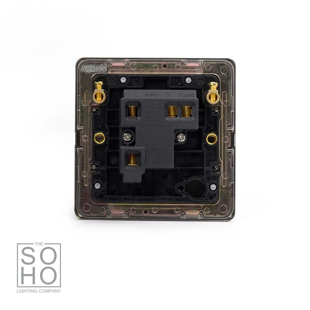 The Charterhouse Collection Fused Connection Unit (FCU) Unswitched 13A DP Blk Ins Screwless Antique Brass