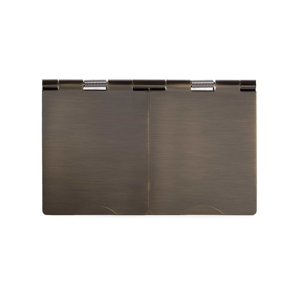 The Charterhouse Collection 13A 2Gang Floor Socket Blk Ins Antique Brass