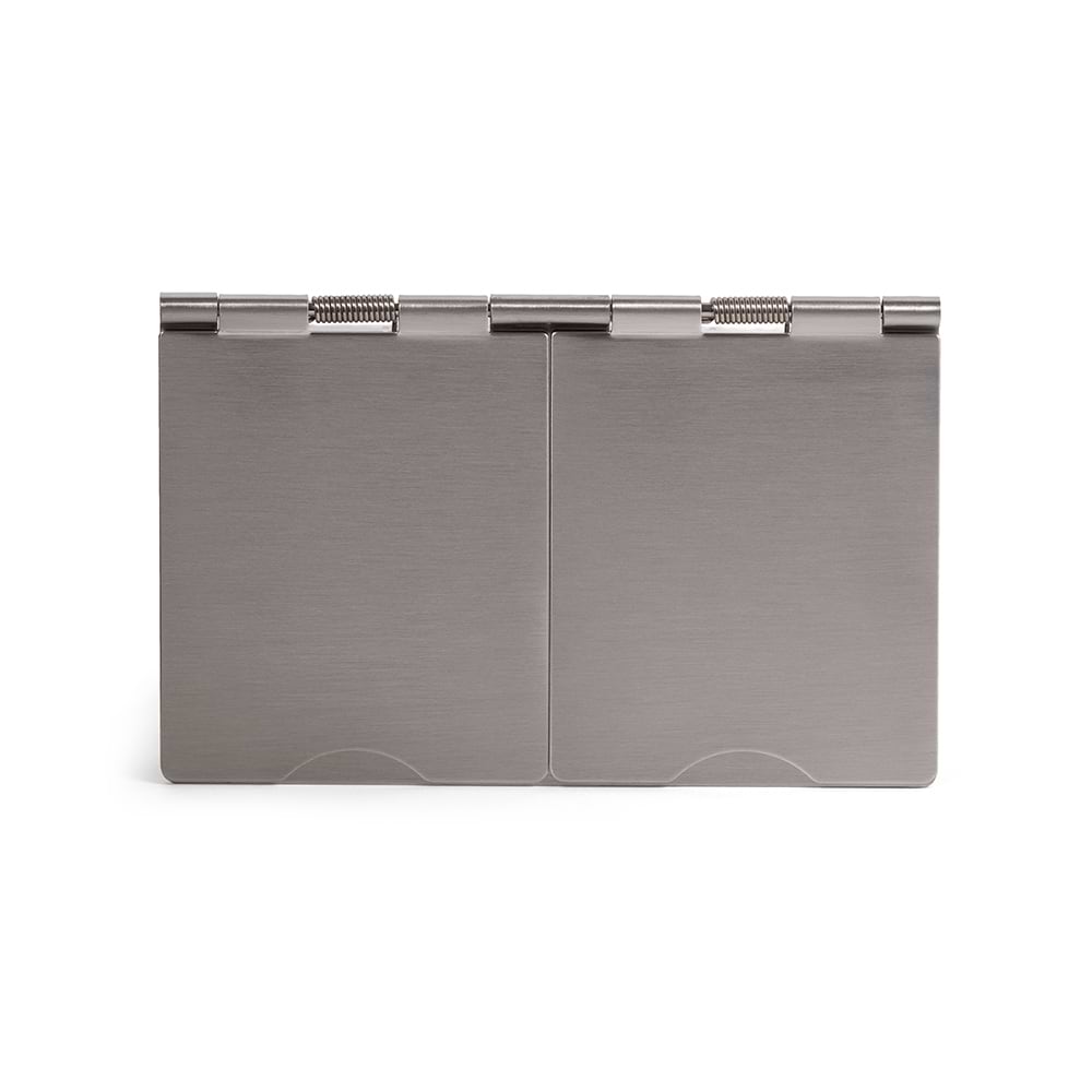 The Lombard Collection Brushed Chrome 13A 2 Gang Floor Socket Blk Ins