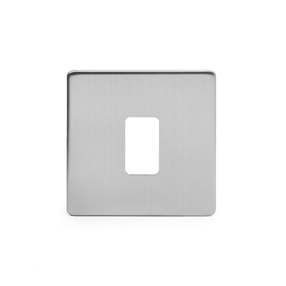The Lombard Collection Brushed Chrome 1 Gang RM Rectangular Module Grid Switch Plate