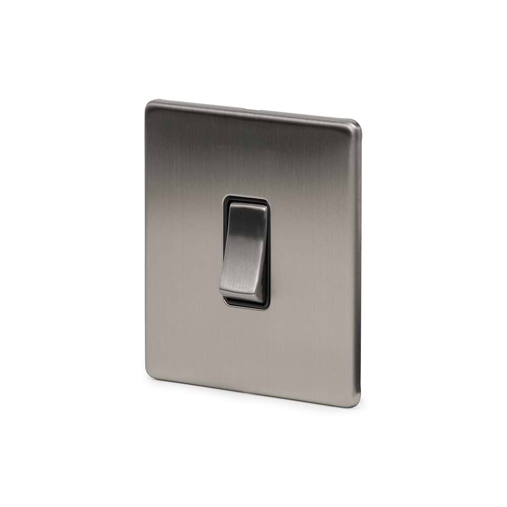 The Lombard Collection Brushed Chrome 1 Gang RM Rectangular Module Grid Switch Plate