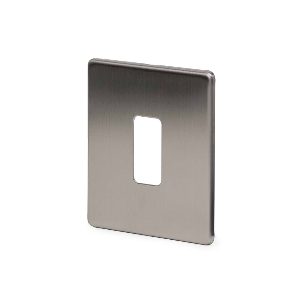 The Lombard Collection Brushed Chrome 1 Gang RM Rectangular Module Grid Switch Plate