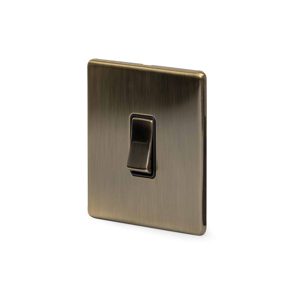 The Charterhouse Collection 1 Gang RM Rectangular Module Grid Switch Plate Antique Brass