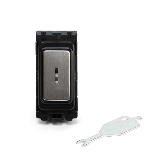 The Lombard Collection Brushed Chrome 20AX 2 Way Single Pole Key RM-Grid Switch Module