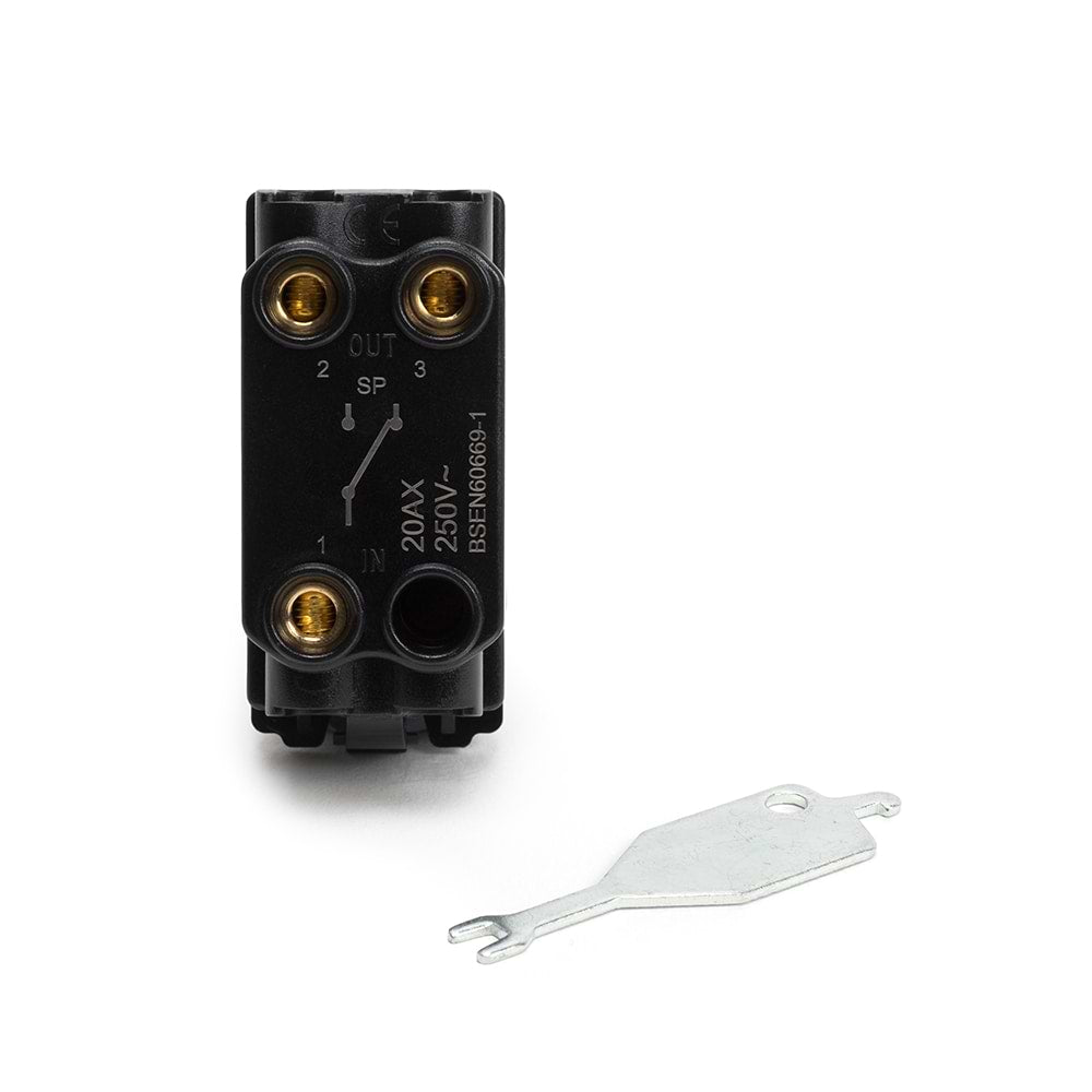 The Charterhouse Collection 20AX 2 Way Single Pole Key RM-Grid Switch Module Antique Brass