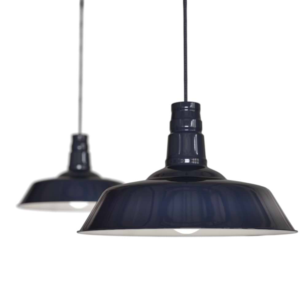 Argyll Industrial Pendant Light in Squid Ink Blue