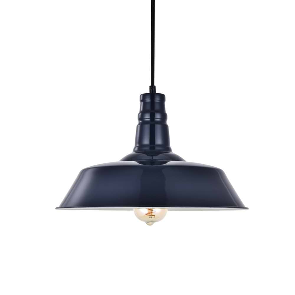 Argyll Industrial Pendant Light in Squid Ink Blue