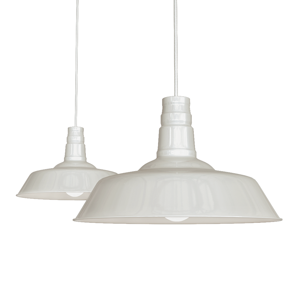 Argyll Industrial Pendant Light in Clay White