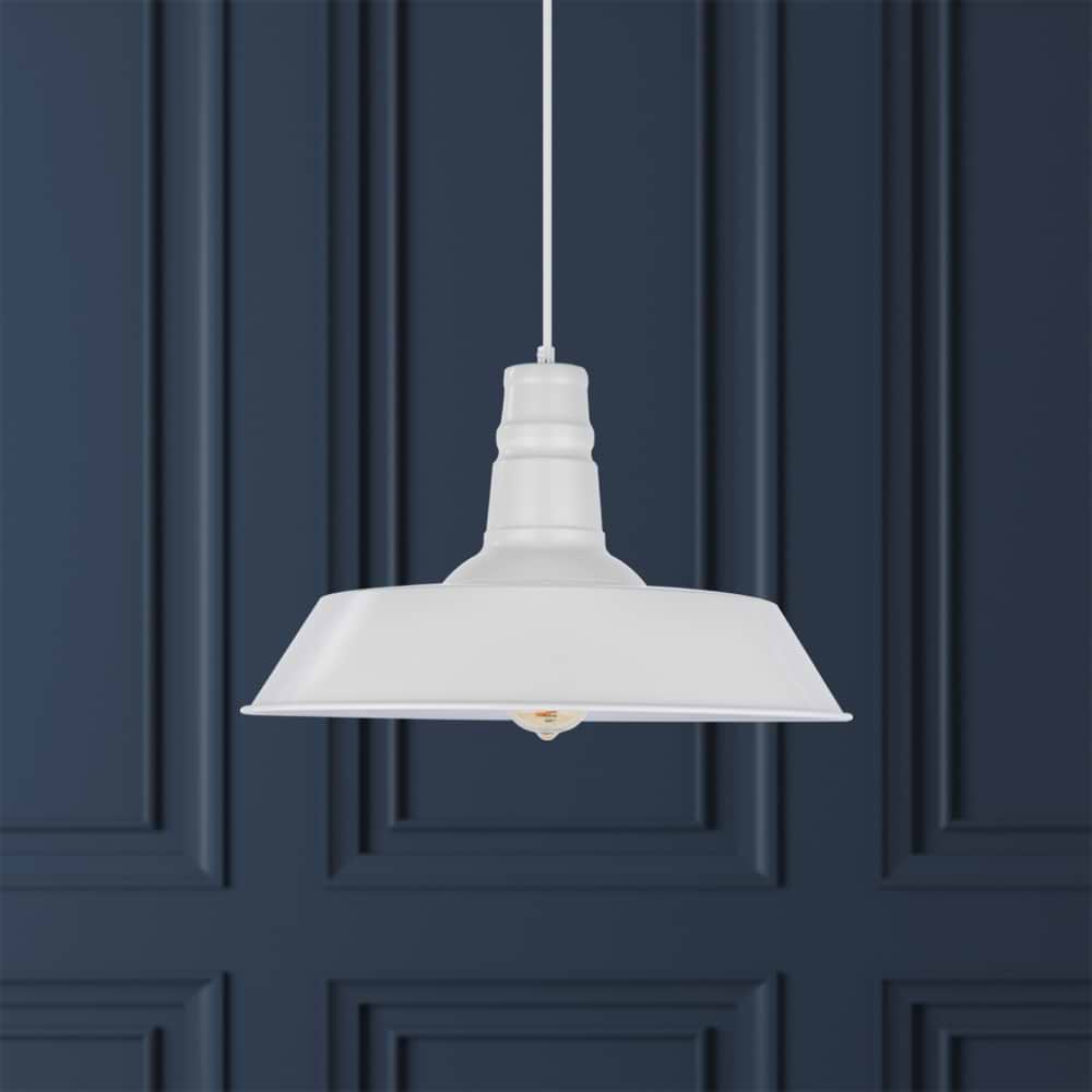 Argyll Industrial Pendant Light in Clay White