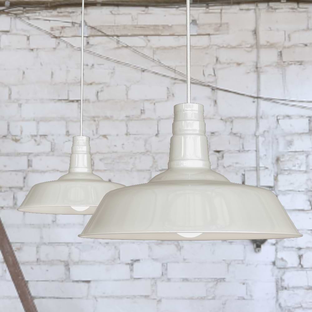 Argyll Industrial Pendant Light in Clay White