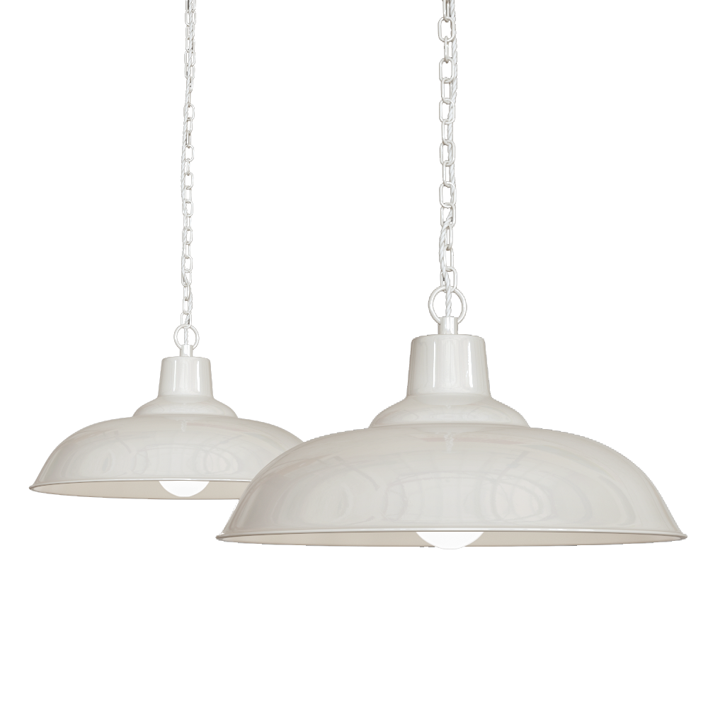 Portland Reclaimed Style Pendant Light in Clay White