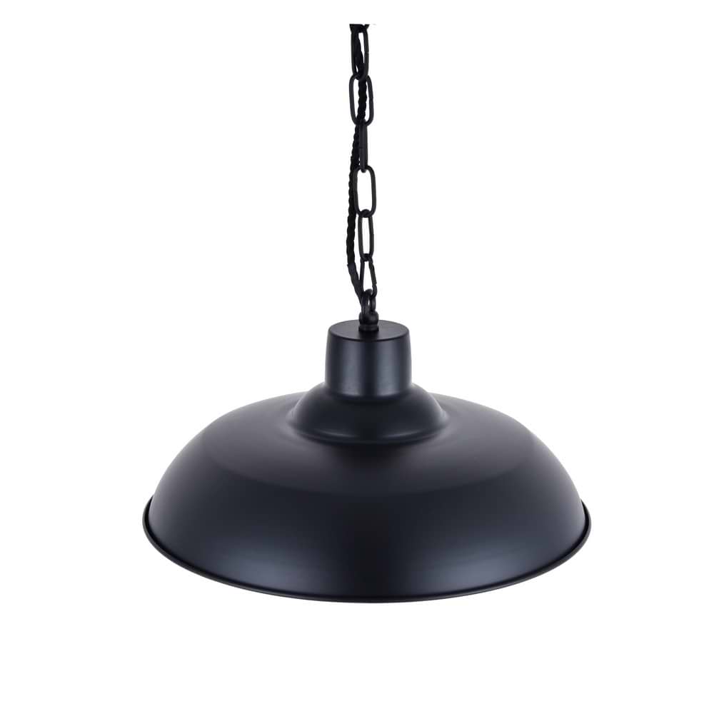 Portland Reclaimed Style Pendant Light in Matt Black