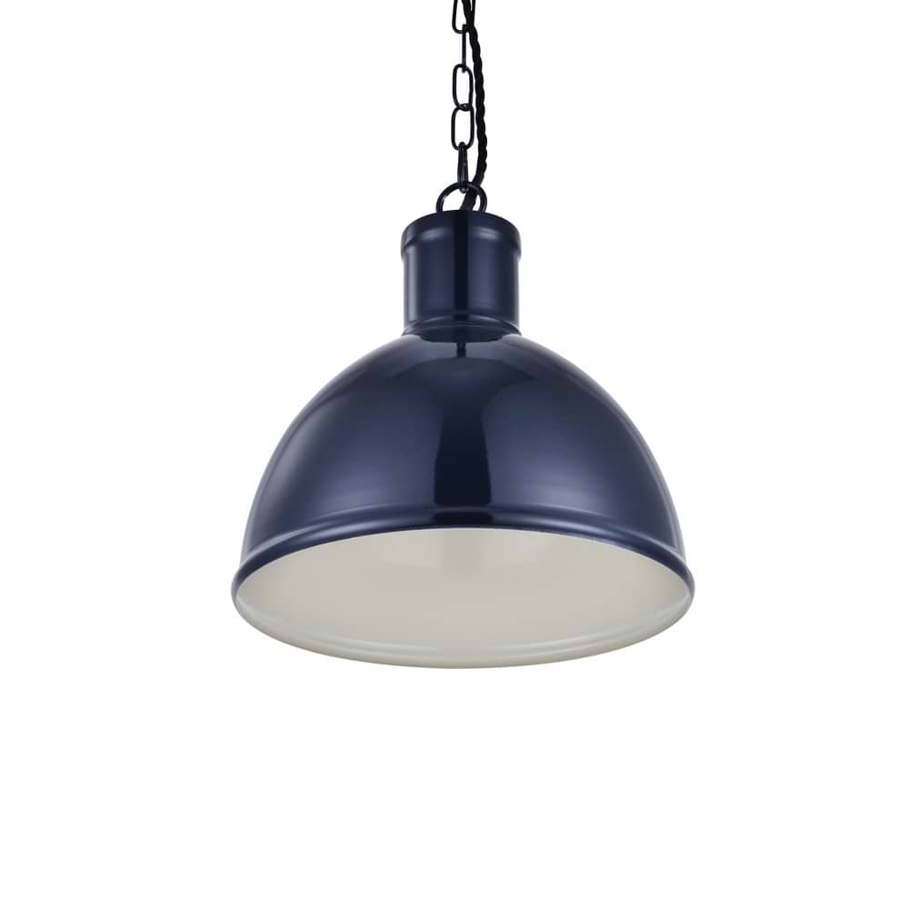 Wardour Industrial Bay Pendant Squid Ink Blue - Soho Lighting