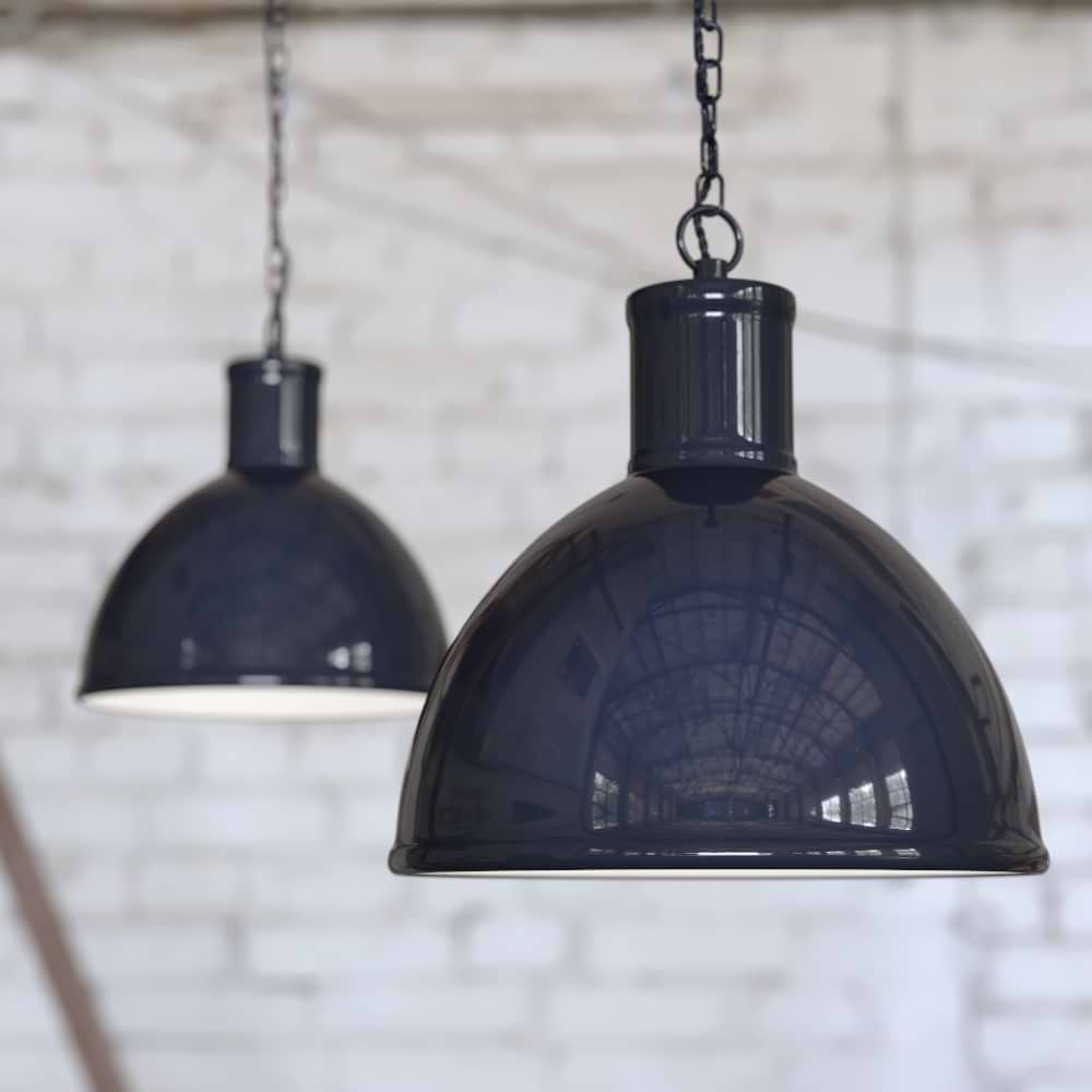 Wardour Industrial Bay Pendant Squid Ink Blue - Soho Lighting