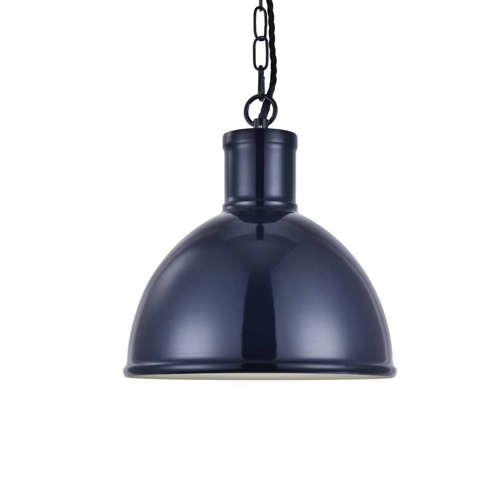 Wardour Industrial Bay Pendant Squid Ink Blue - Soho Lighting