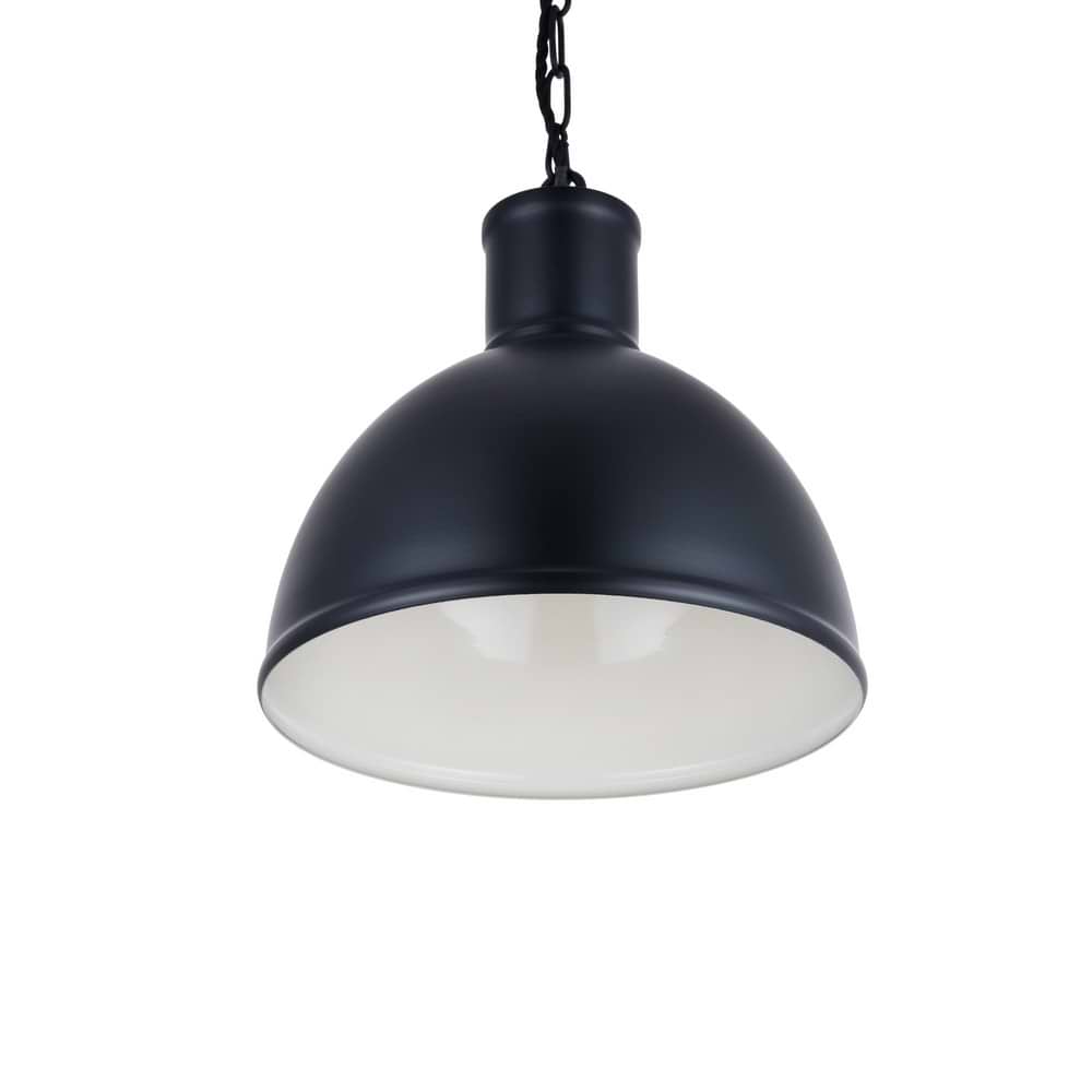 Wardour Industrial Bay Pendant Light Matt Black - Soho Lighting