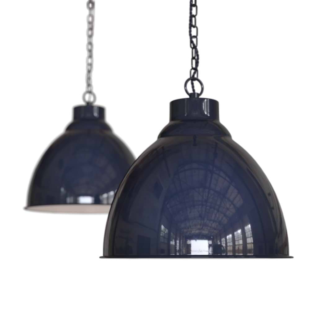 Oxford Vintage Pendant Light in Squid Ink Blue