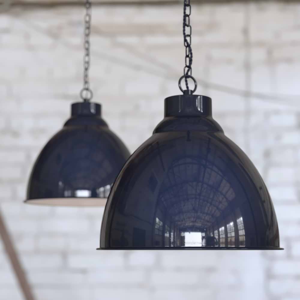 Oxford Vintage Pendant Light in Squid Ink Blue