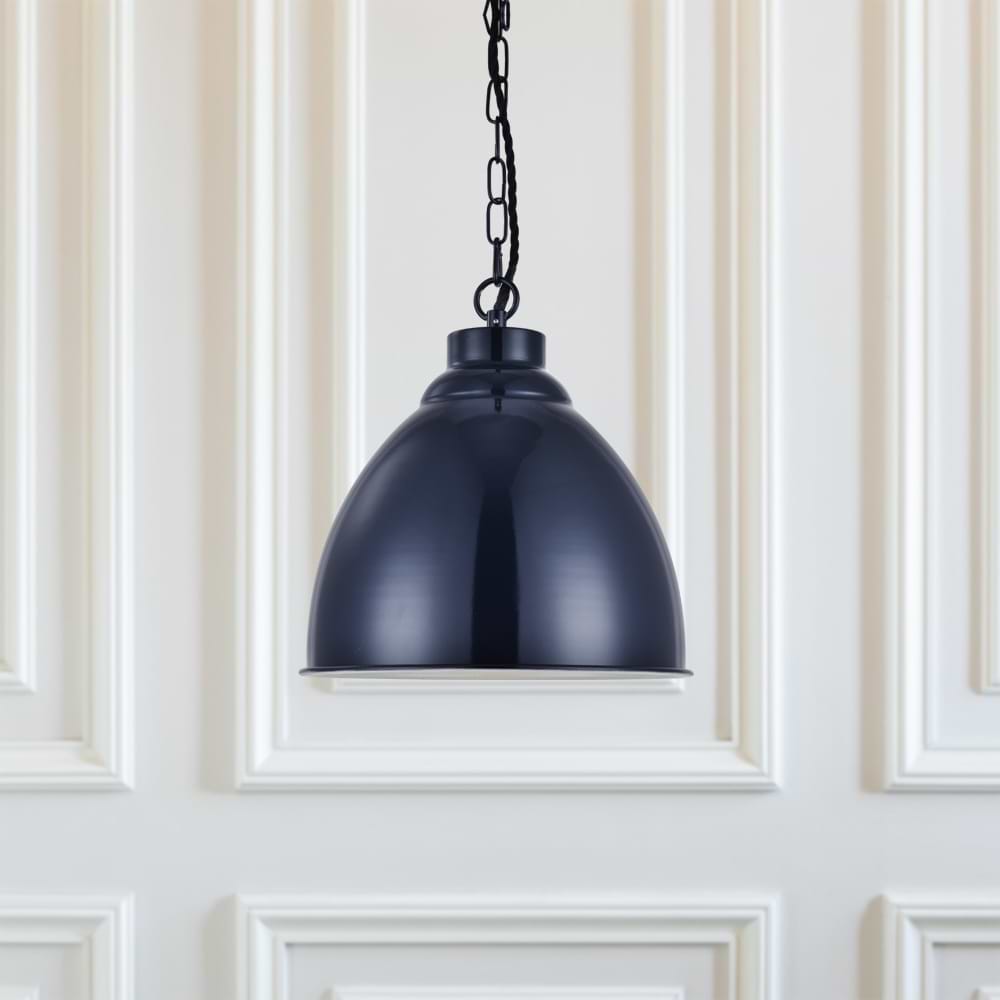 Oxford Vintage Pendant Light in Squid Ink Blue