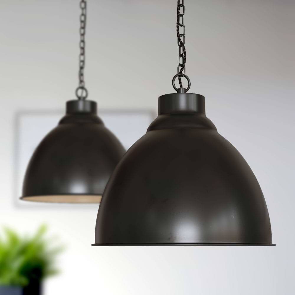 Oxford Vintage Pendant Light in Matt Black