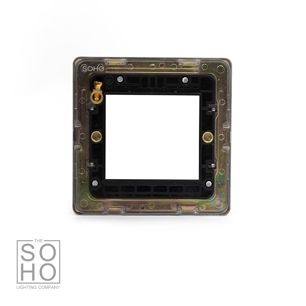 The Lombard Collection Brushed Chrome Black Insert 2 x25mm EM-Euro Module Faceplate