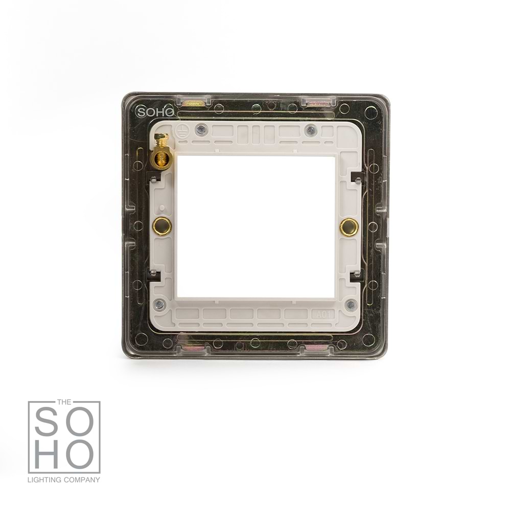 The Lombard Collection Brushed Chrome White Insert 2 x25mm EM-Euro Module Faceplate