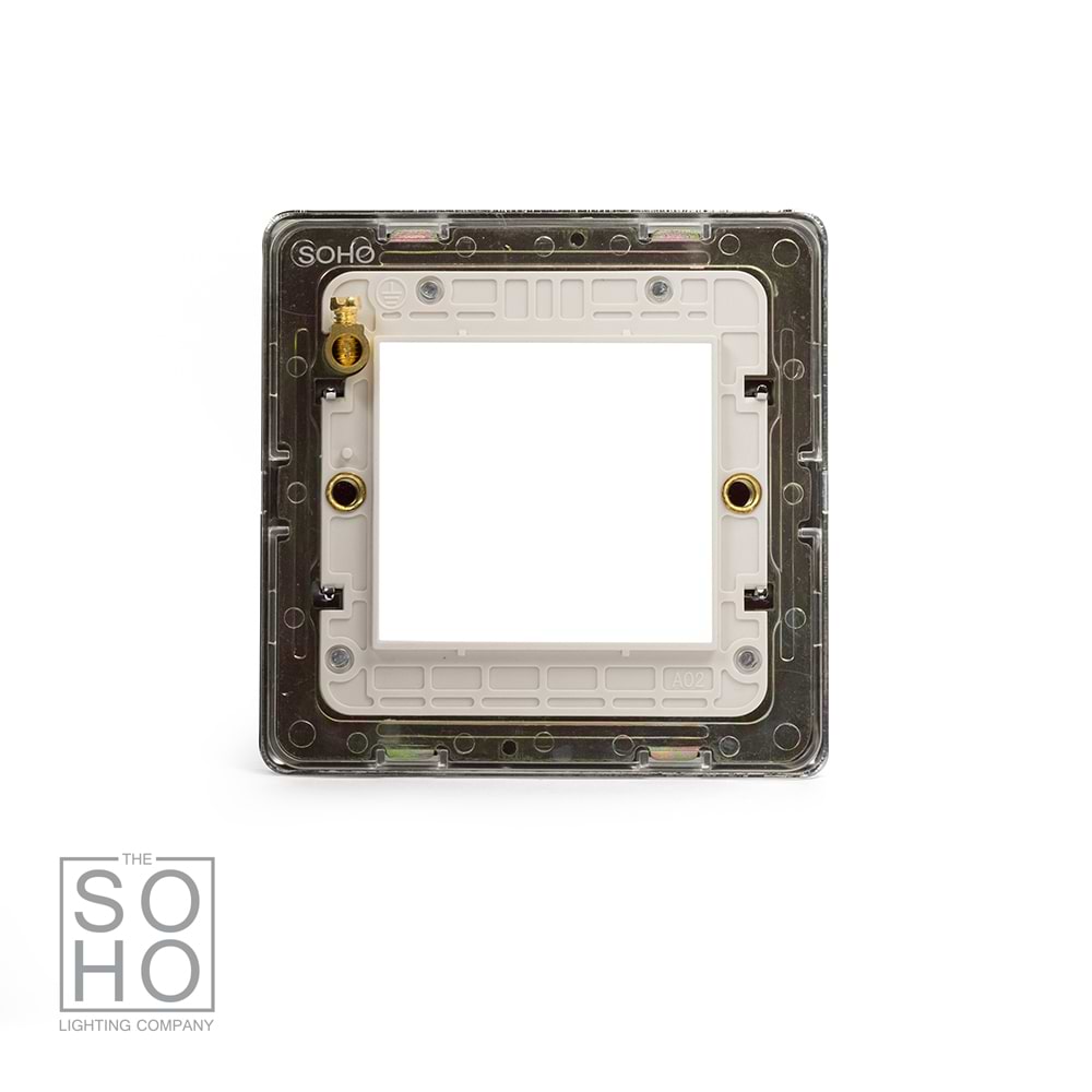 The Finsbury Collection Polished Chrome White Insert 2 x25mm EM-Euro Module Faceplate