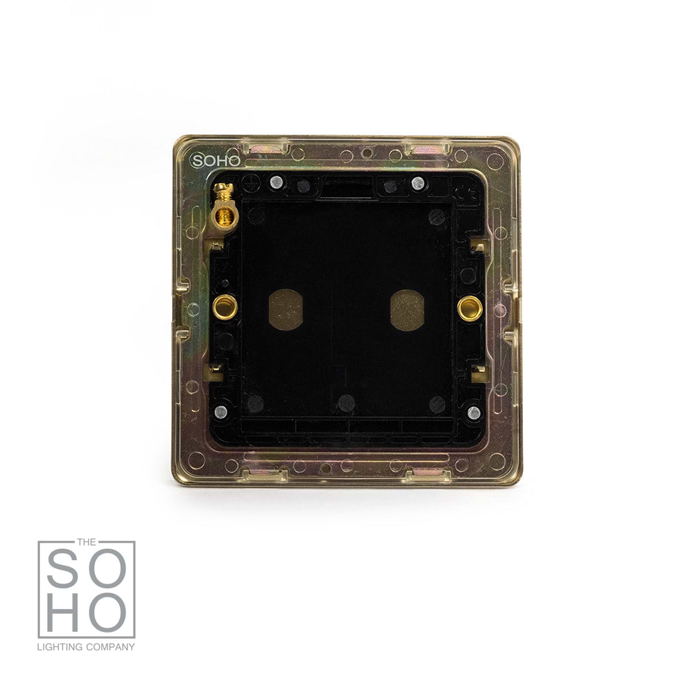 The Savoy Collection Brushed Brass metal 1 Gang Blanking Plate Screwless