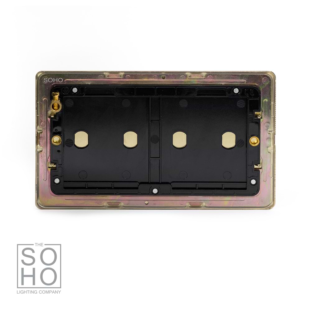 The Savoy Collection Brushed Brass metal 2 Gang Blanking Plate Screwless