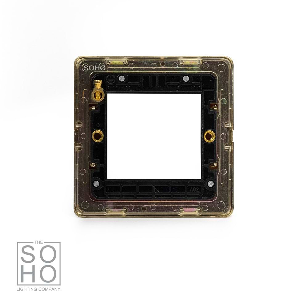 The Savoy Collection Brushed Brass Black Insert 2 x25mm EM-Euro Module Faceplate