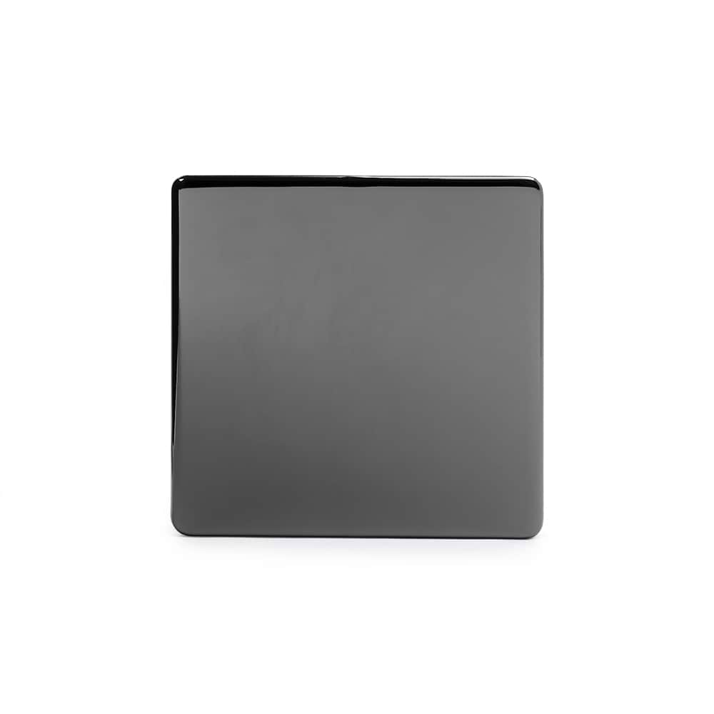 The Connaught Collection Black Nickel metal 1 Gang Blanking Plate Screwless