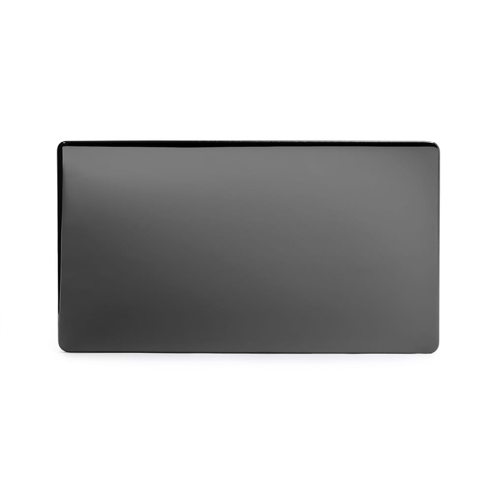 The Connaught Collection Black Nickel metal 2 Gang Blanking Plate Screwless