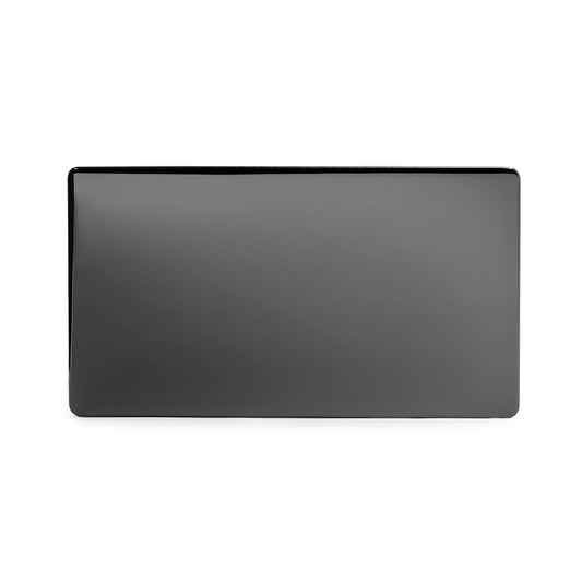 The Connaught Collection Black Nickel metal 2 Gang Blanking Plate Screwless